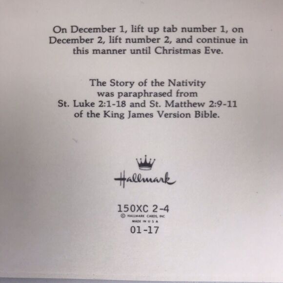 Hallmark Story Of The Nativity First Christmas Cardstock Lift-Up Advent Calendar - Picture 6 of 6